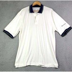 Vtg Official Wimbledon Polo Shirt Mens Medium White The All England Tennis Club